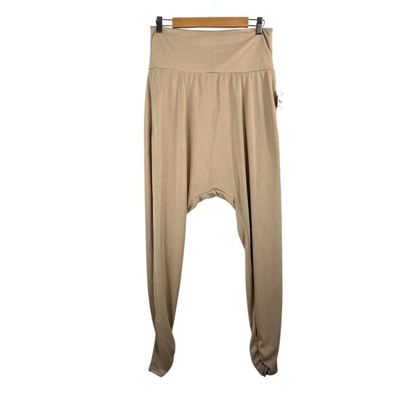 Free People Movement Echo Harem Pant tan lounge baggy sz M - Picture 2 of 8